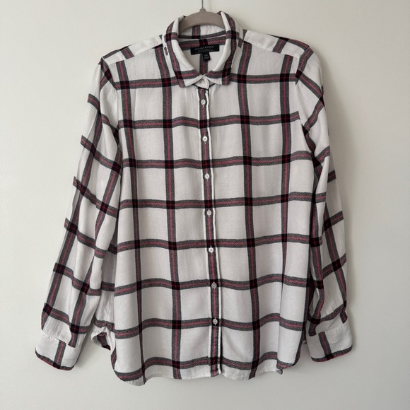 Banana Republic Black and White Plaid Blouses - Picture 2 of 16